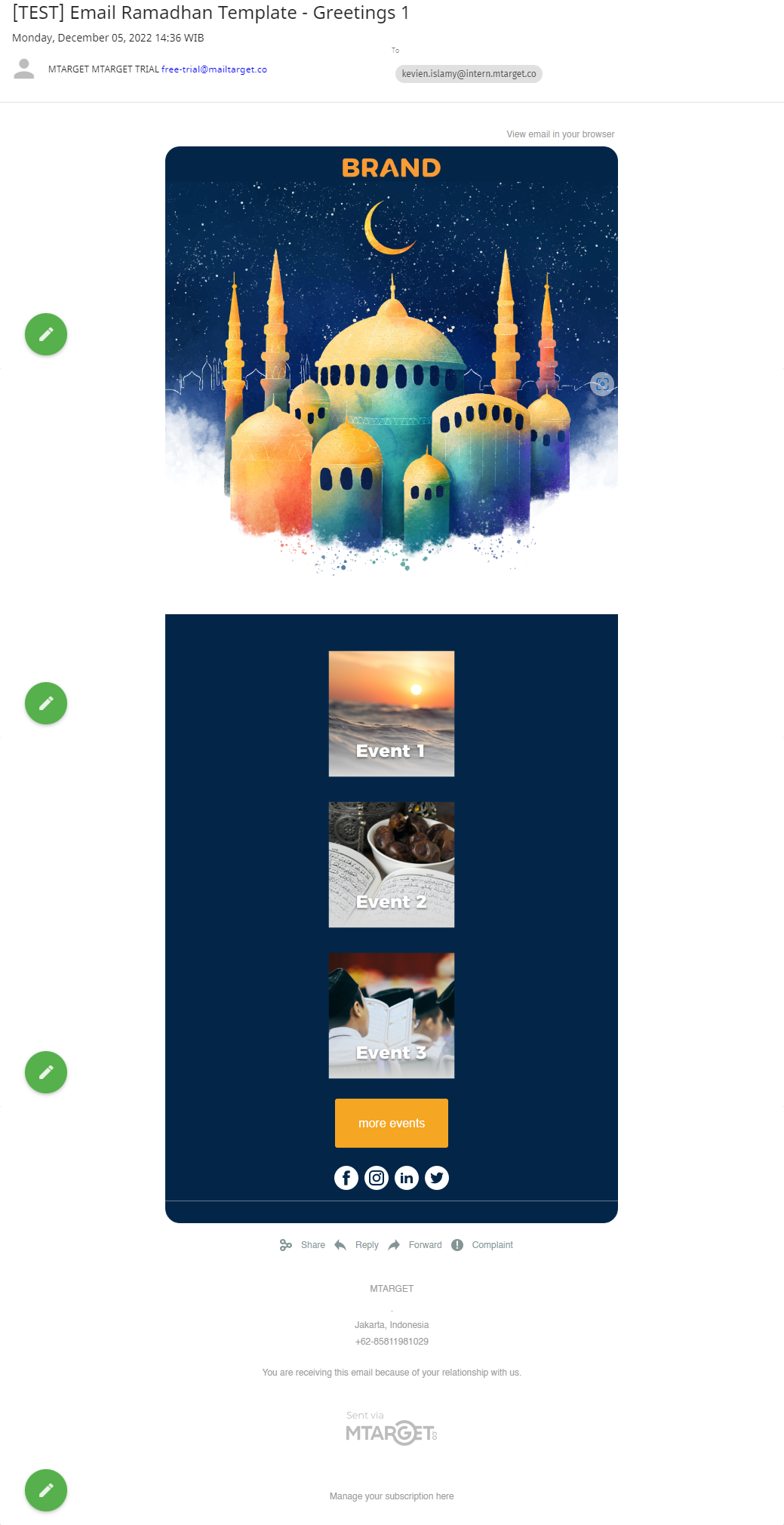 greeting email template