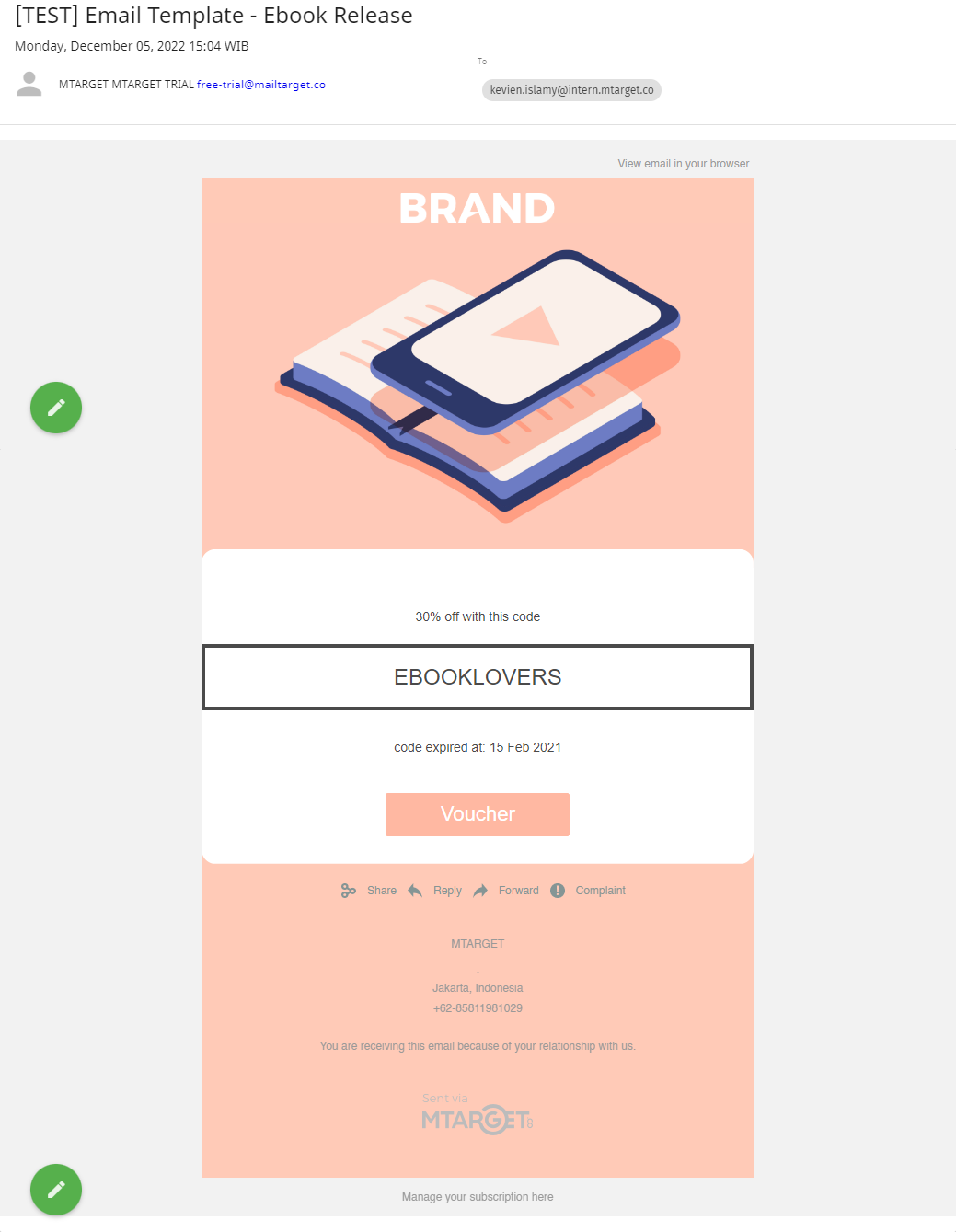 ebook release email template