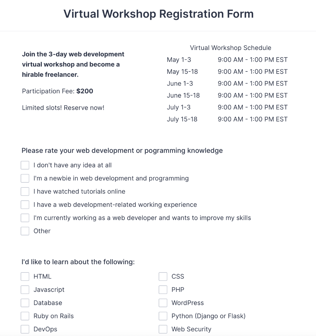 Registration Form