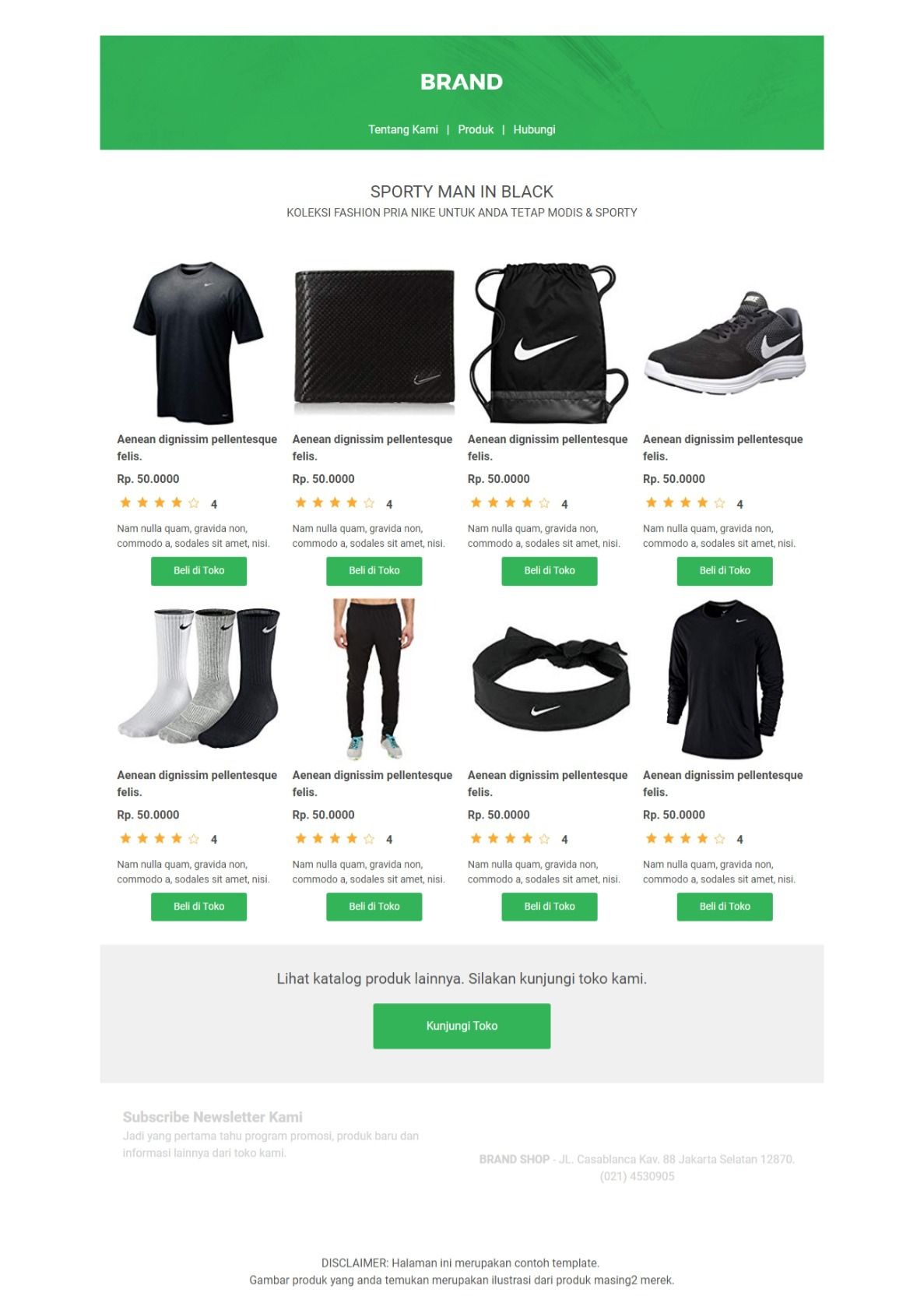 Contoh Template Landing Page Katalog Produk