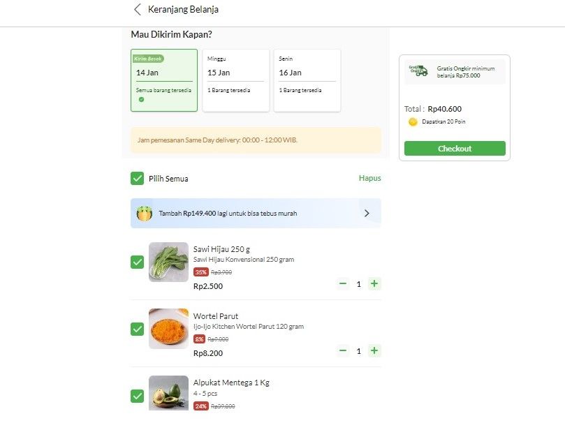 Contoh Grocery Order Form