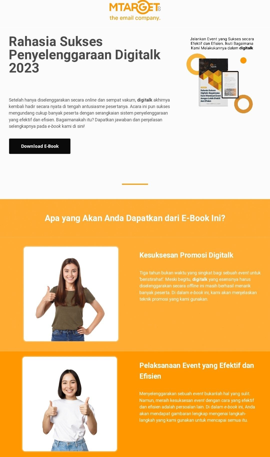 Contoh Landing Page Download Ebook MTARGET