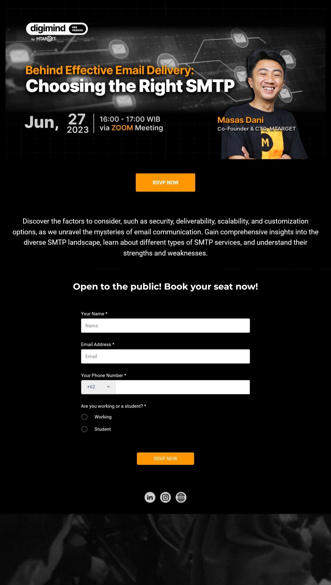 Contoh Landing Page Event Digimind MTARGET