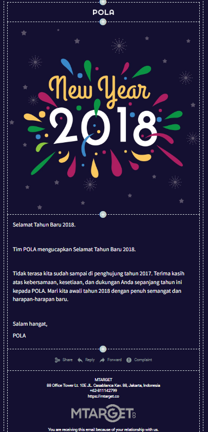 Contoh Template Email Marketing Seasonal New Year