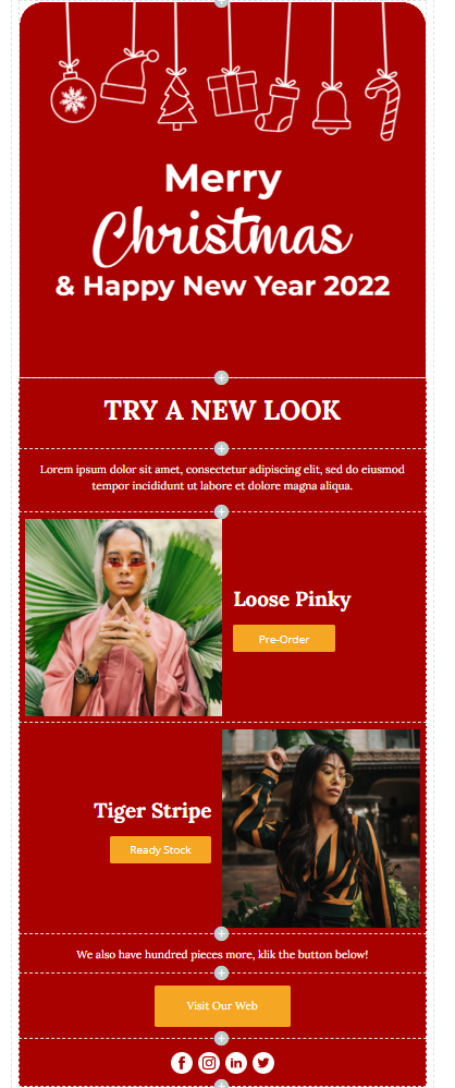 Contoh Template Email Seasonal Christmas Day 