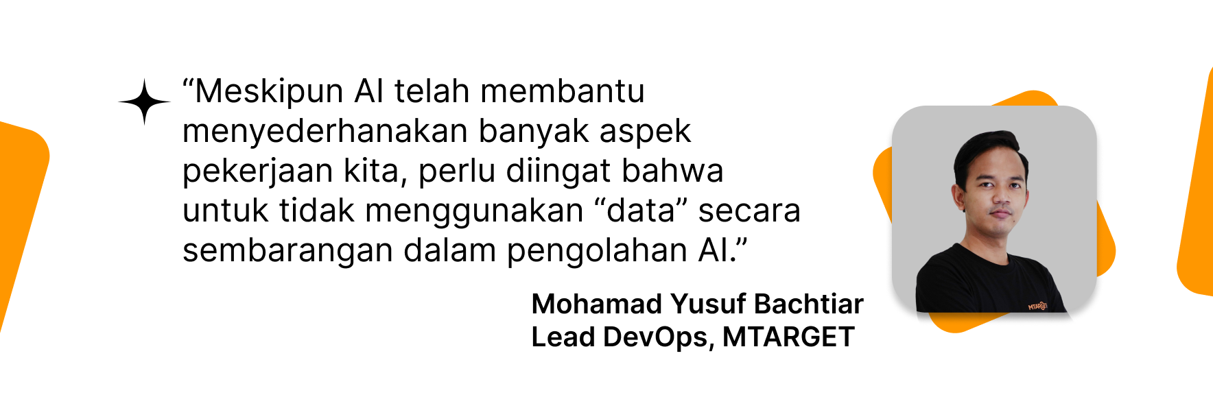 Quote oleh Yusuf Bachtiar mengenai peran AI dalam menyederhanakan banyak aspek pekerjaan.