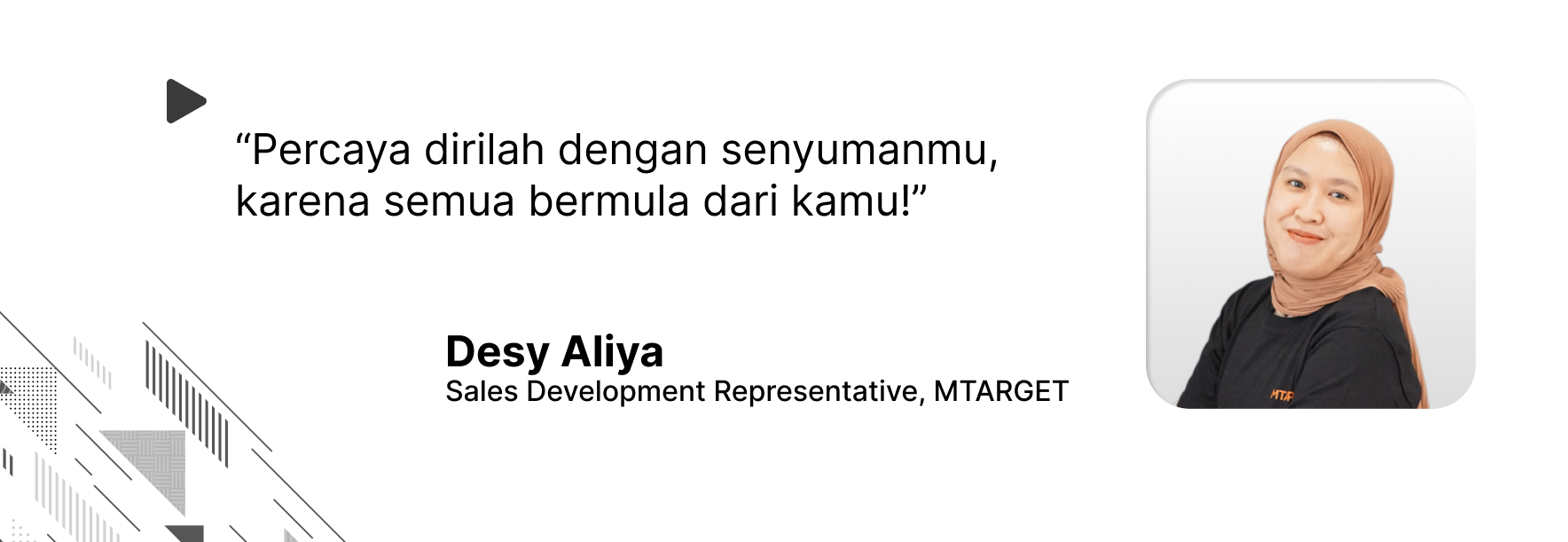 Quote oleh Desy Aliya, "Percaya dirilah dengan senyumanmu, karena semua bermula dari kamu!"