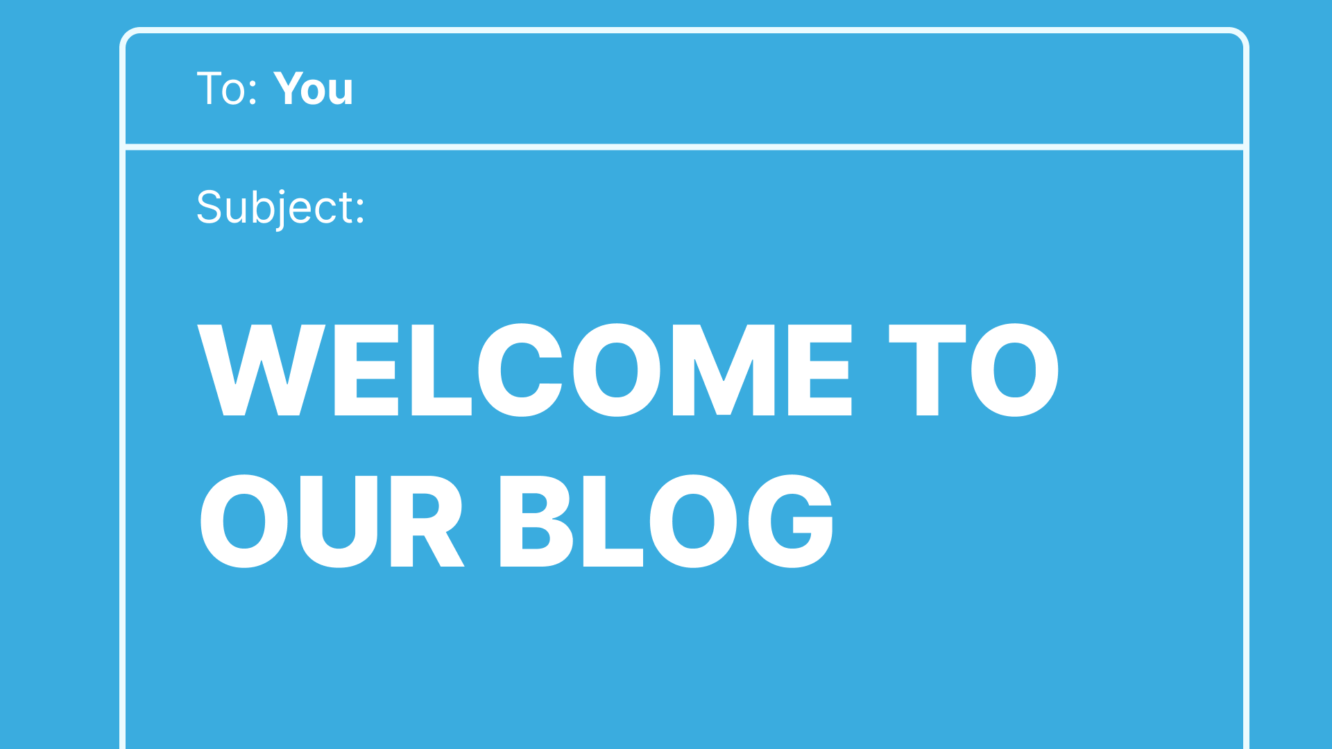 Welcome to our blog!